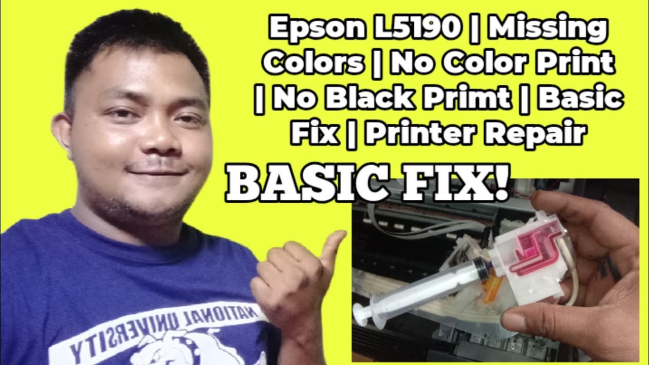 Epson L5190 | Colors Missing | No Color Print | Basic Fix | Printer Repair