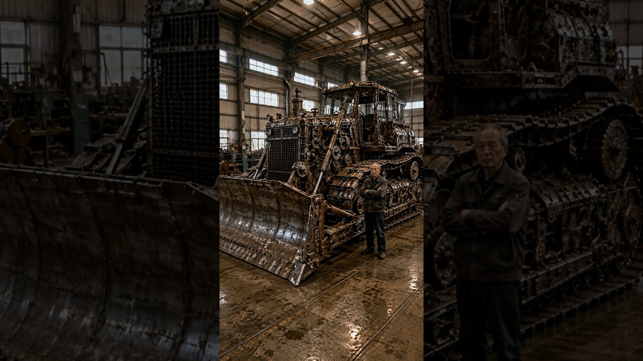 Old Man Builds a Bulldozer From Scrap Metal