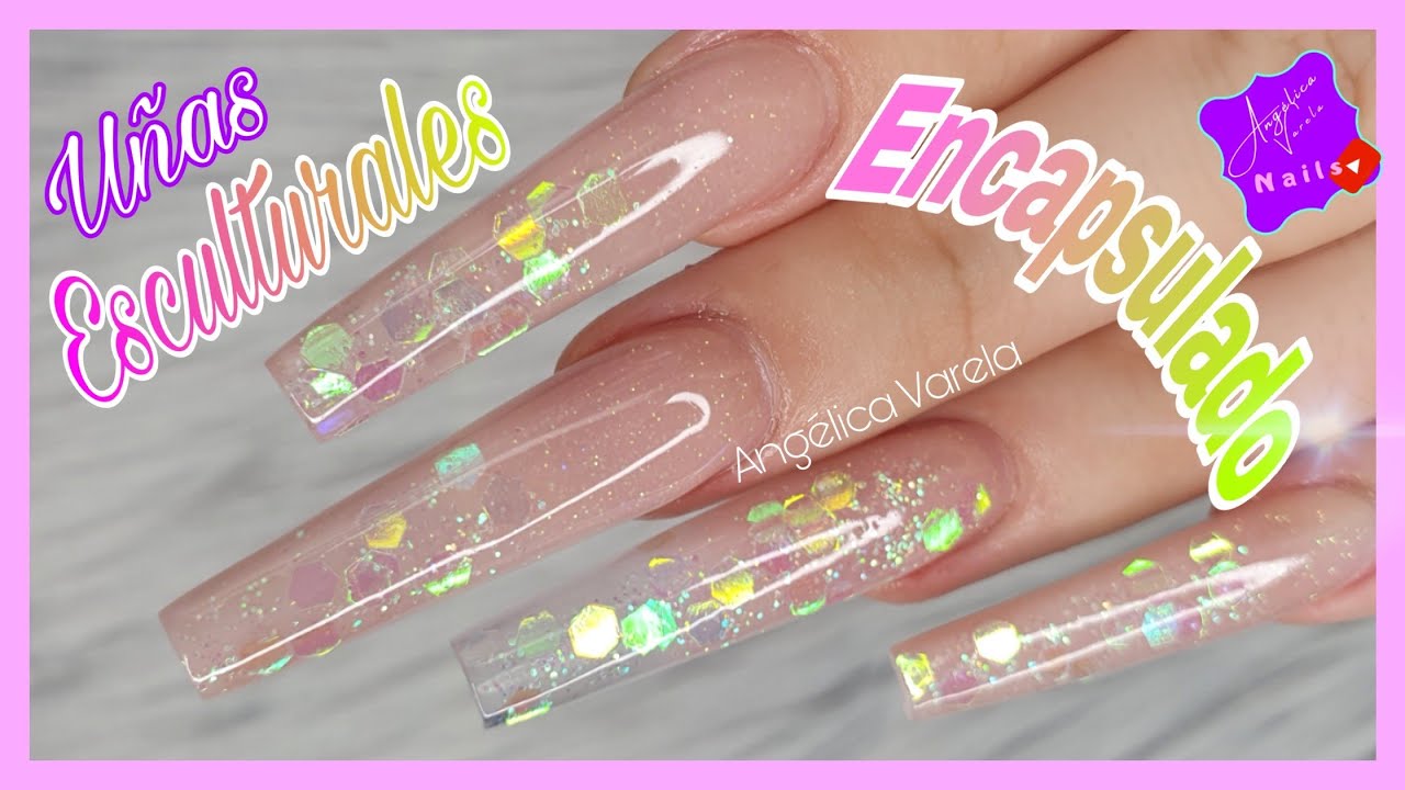 COMO ENCAPSULO UÑA ESCULTURAL💗Decoración encapsulada paso a paso en uñas Esculturales Pink Largas💅