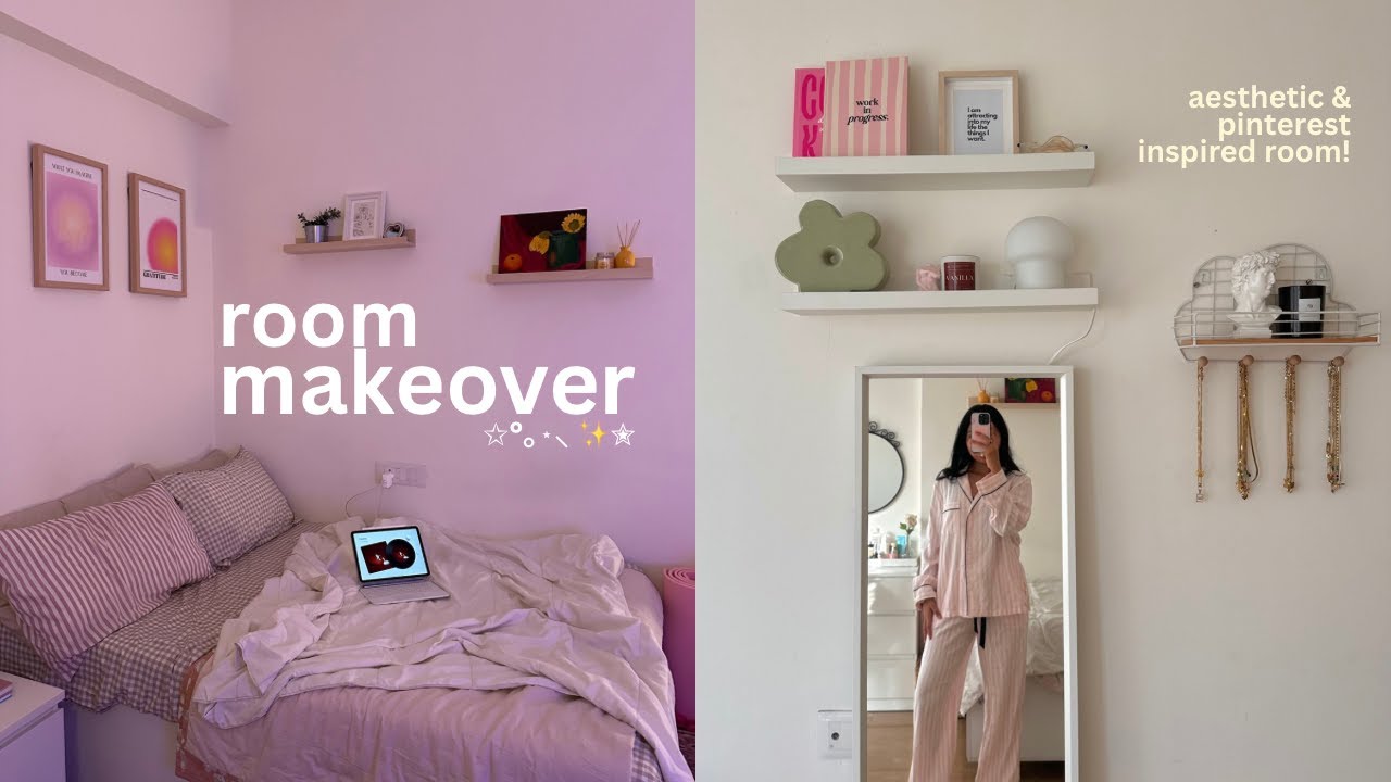 EP3: makeover diaries🛏️⭐️ room makeover & tour | *aesthetic* pinterest inspired bedroom!!