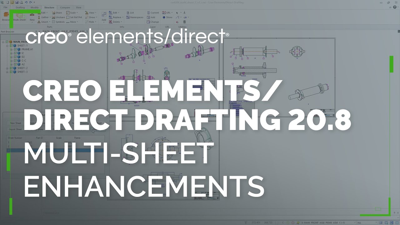 Multi-Sheet Enhancements | Creo Elements/Direct 20.8