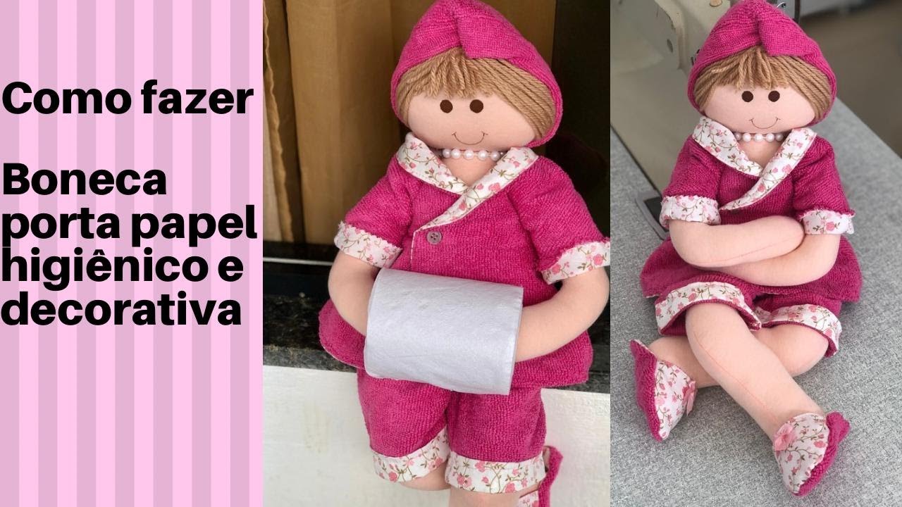Como fazer boneca porta papel higiênico