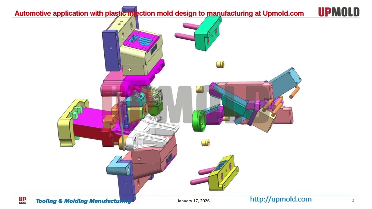 Automotive application with plastic injection mold design to manufacturing at Upmold.com