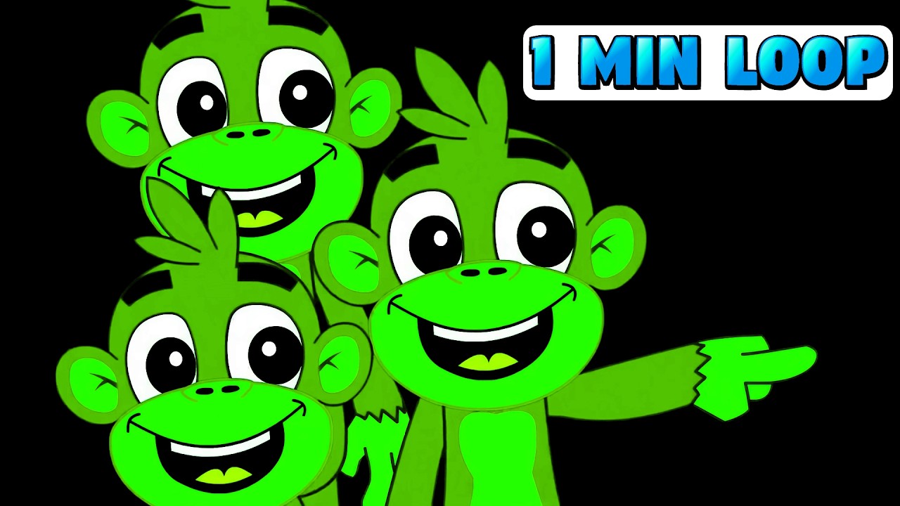 [2 MIN LOOP] Five Little Monkeys Remix 🐒🎧 Fun Beat Variations & Playtime Nursery Rhymes for Kids
