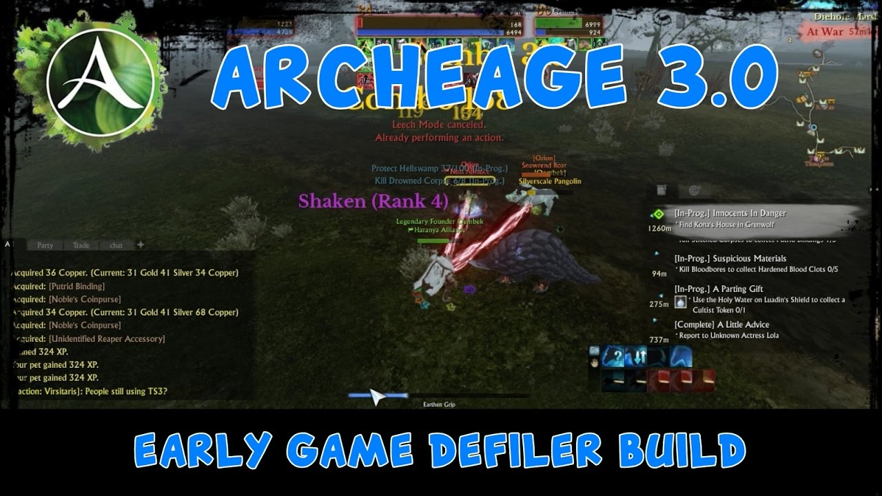 ArcheAge 3.0 - early game Defiler build - level 30+