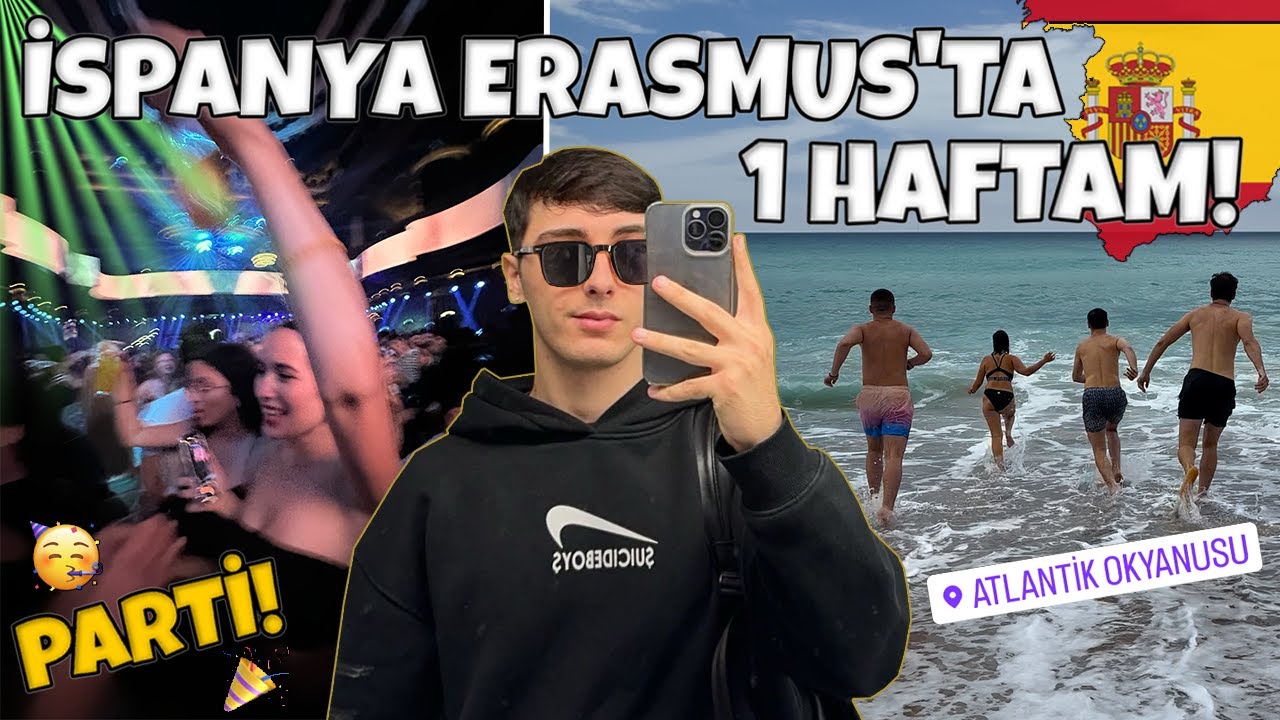 İSPANYA ERASMUS VLOG! İspanya Erasmus'ta Haftalık Vlog, Erasmus Partisi, A Coru&ntilde;a Vlog, ESC Proje!