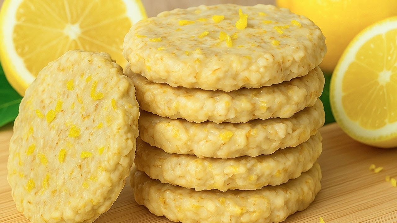 Лимонное печенье без выпечки 🍋 3 ингредиента, без муки, без глютена – быстрый рецепт!