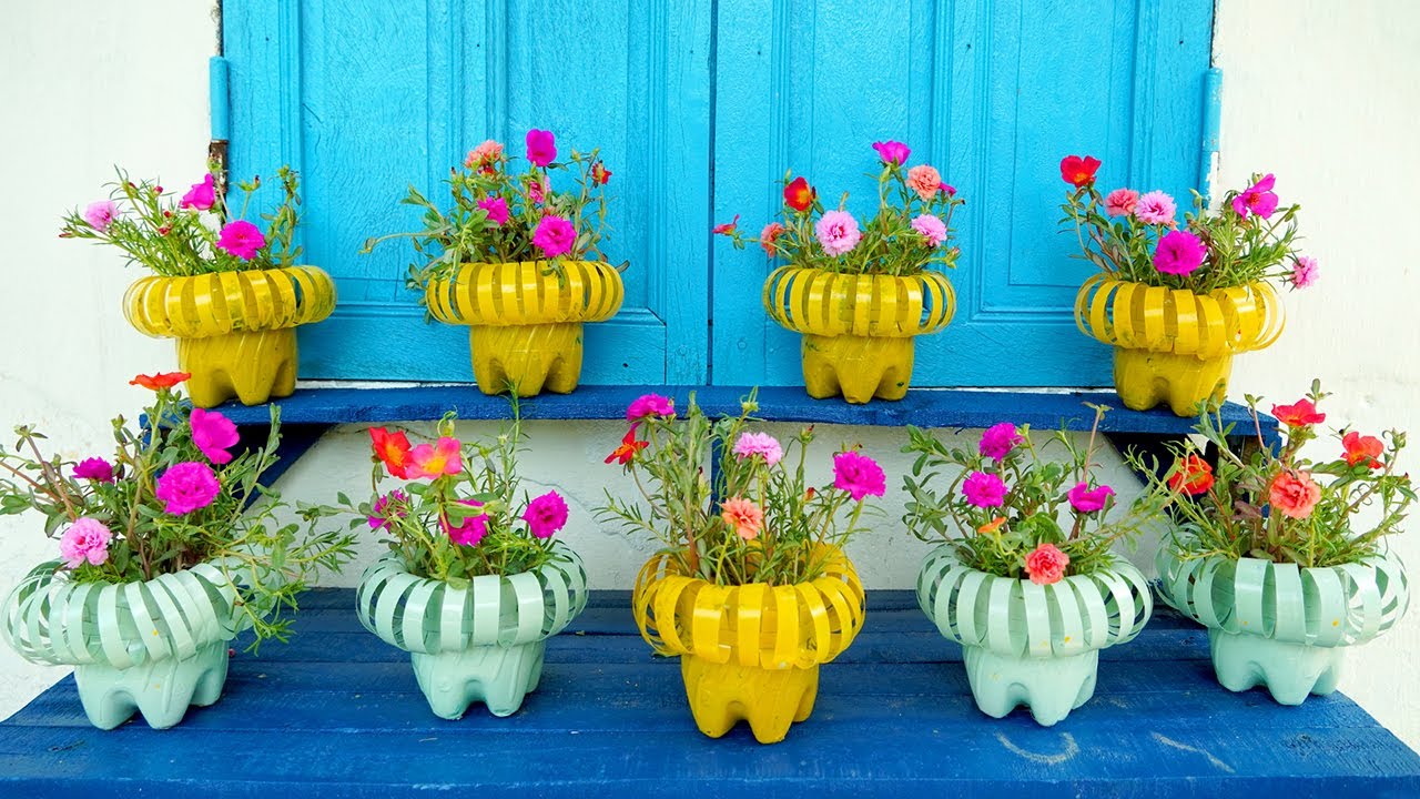 Recycle Plastic Bottles into Beautiful Flower Pots for Your Garden | TEO Garden