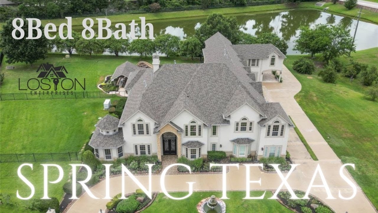8 Bed 8 Bath Empty Home Tour in Spring Texas ∙ Backyard Pond ∙ Movie Room ∙ Pool ∙ Houston Living