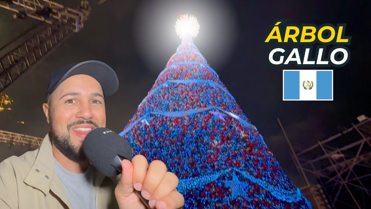 Así es el encendido del ÁRBOL GALLO en Guatemala 🇬🇹✨ 2025