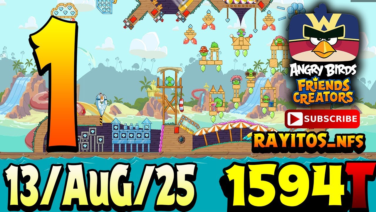 Angry Birds Friends Level 1 Tournament 1594 Highscore  POWER-UP walkthrough