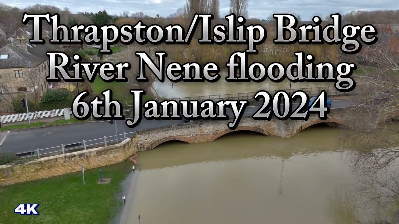 Thrapston River Nene flooding, Mini 4 pro drone 4K