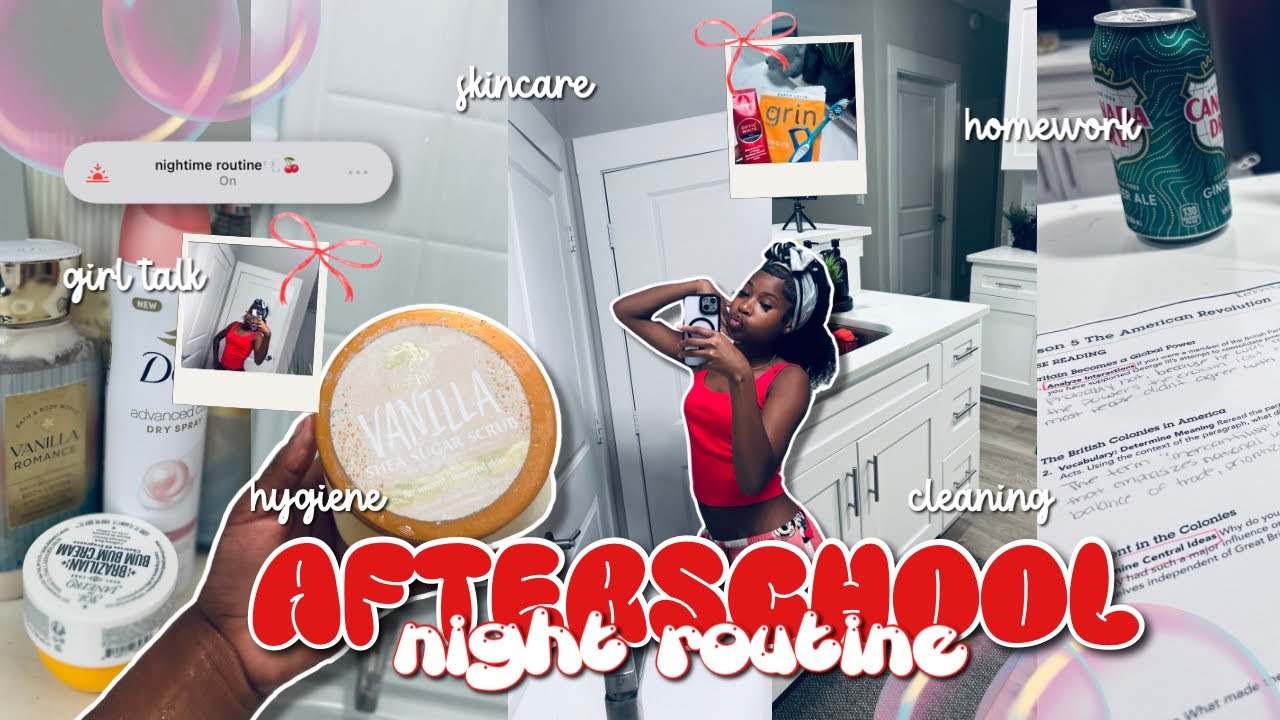 my REALISTIC afterschool night routine🎧❤️| homework, cleaning, skincare, girl talk, hygiene, etc.