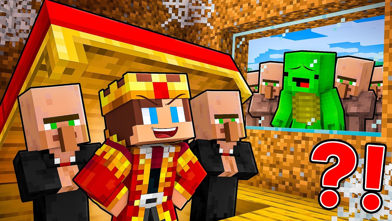 Джей-Джей стал королём и скрыл это от бедного Майки в Minecraft - Maizen
