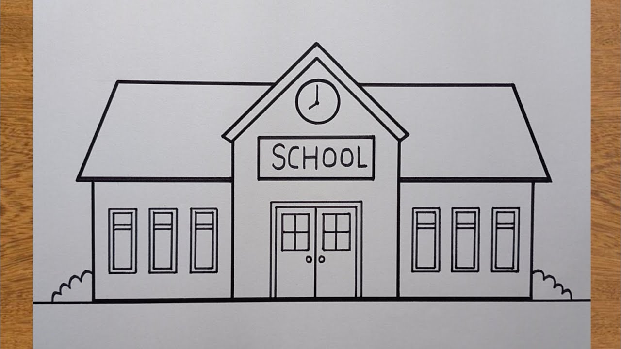 How to Draw School || Very Easy | Drawing School For Beginners