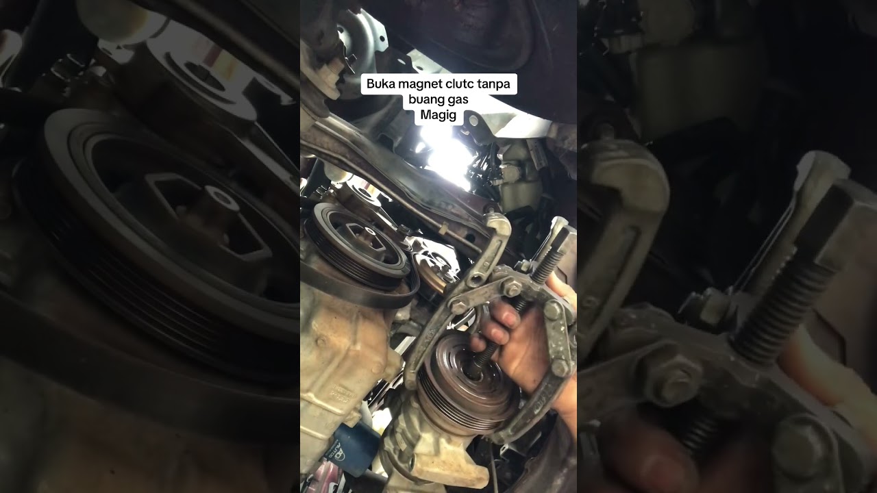 Cara buka magnet clutch compressor tanpa buang gas