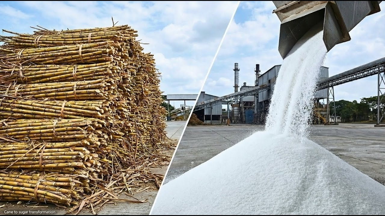 How Sugar Is Made From Sugarcane in a Factory | Tons of Sugar Processed Daily (Full Process)