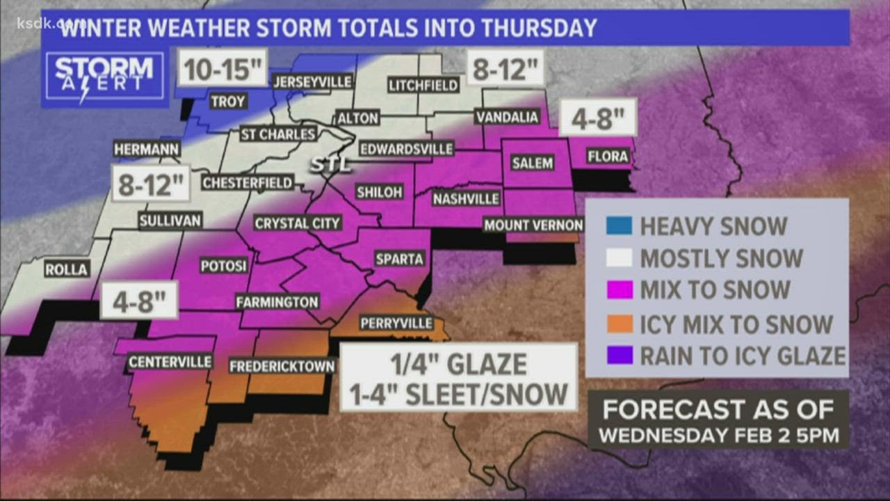 Wednesday afternoon update: St. Louis winter storm snow totals | Everything you need to know