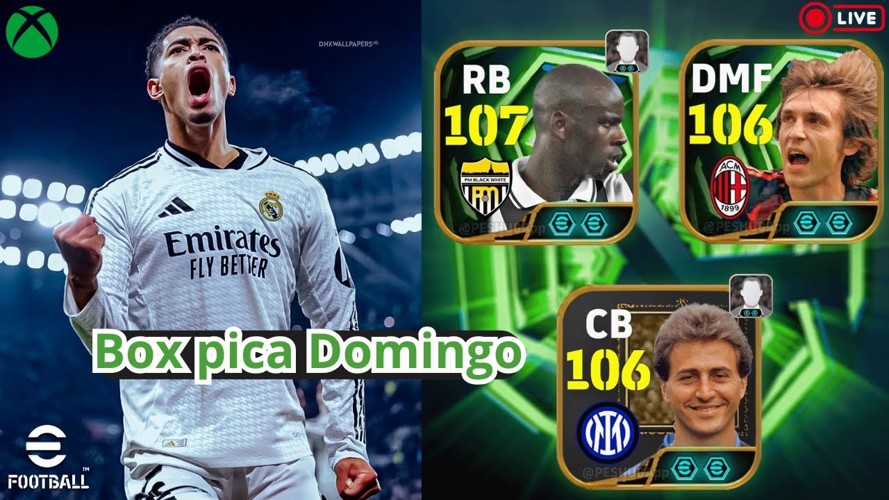 Ao Vivo, Show Time Jude Bellingham no elenco, Paquetá no Mengão |Divisões no Xbox |  Efootball 2026