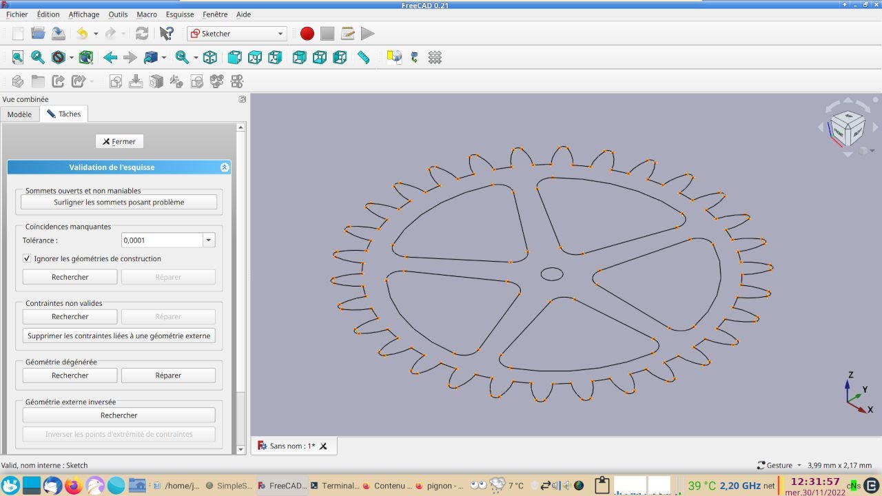 FreeCAD-LibreCAD : réparer un fichier DXF dont les lignes sont disjointes