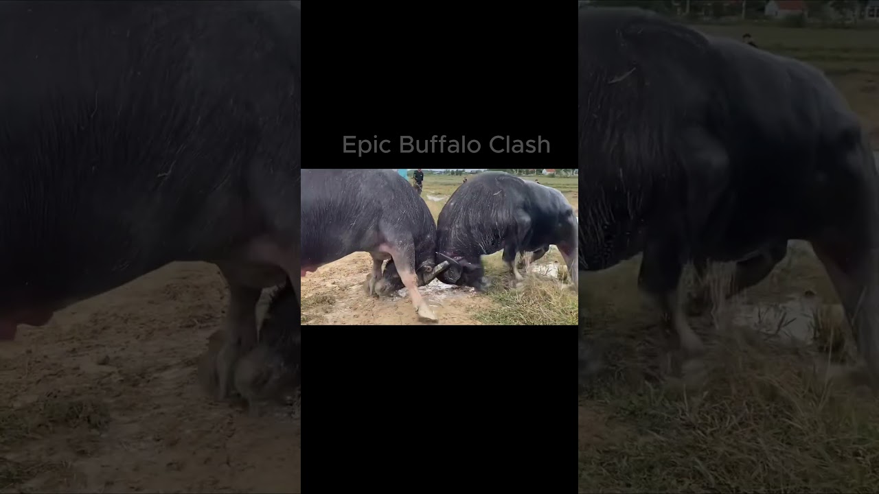 A terrifying battle between two buffaloes part 12 #usa #fyp #foryou #trending #shorts #viral #bull