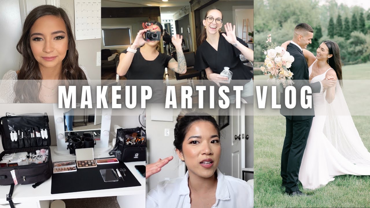 MUA VLOG: 8 person wedding, bridal previews + makeup kit prep
