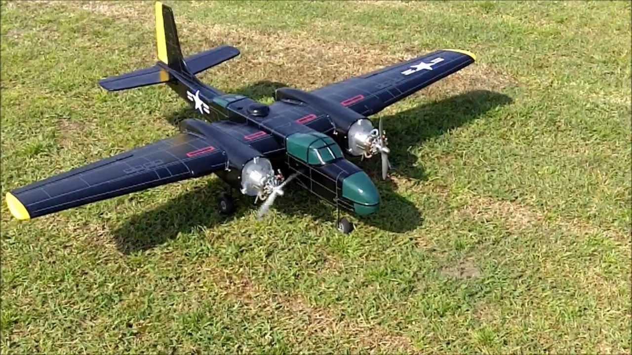 Wankel Rotary Engine Powered A 26 Invader (OS .30 Engines) RC Airplane
