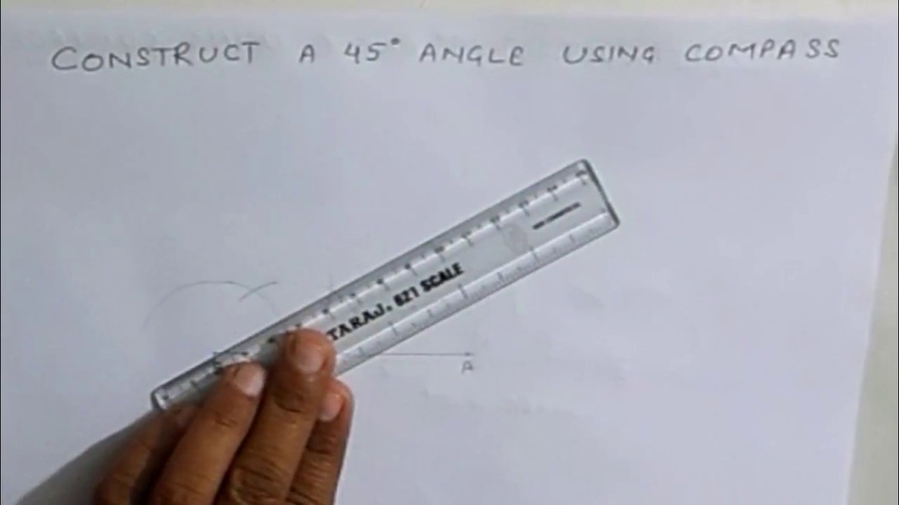 Construct a 45 degree angle with the help of compass