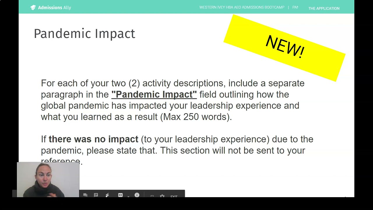 Western Ivey HBA AEO | Supplementary Application Activity Essay Pandemic Impact Statement Example