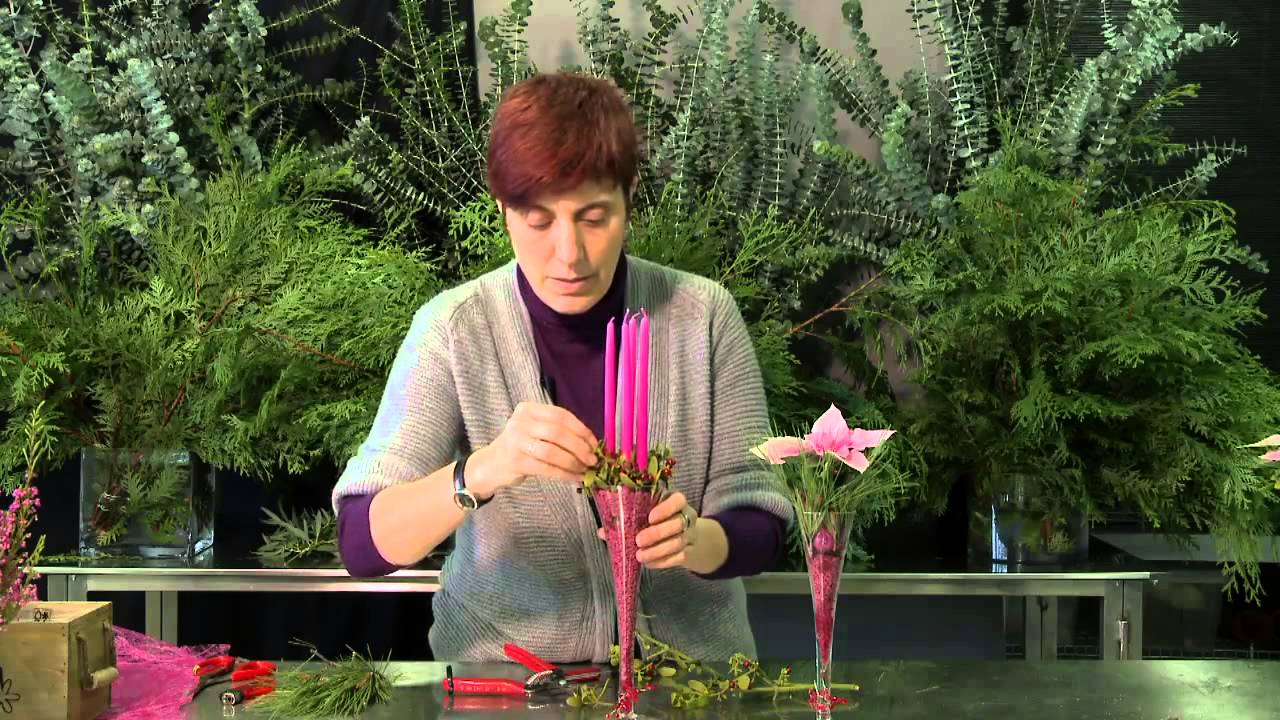 Trabajo floral Fin de año con poinsetias