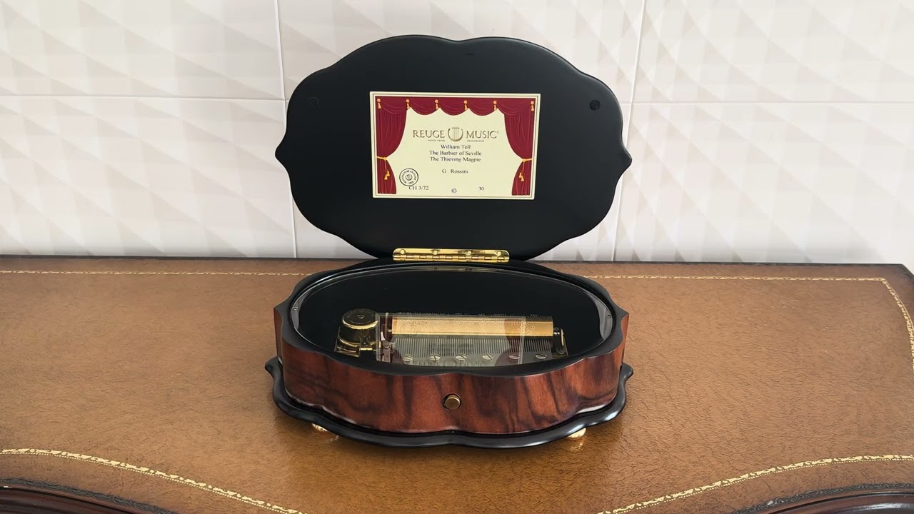 リュージュミュージックのオルゴール72弁　演奏曲目：ロッシーニのウイリアムテル、セビリアの理髪師、泥棒かささぎ