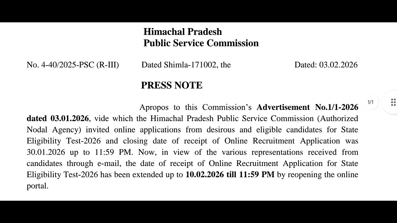 Hp set HP SET Date Extended – Important Update for Candidates
