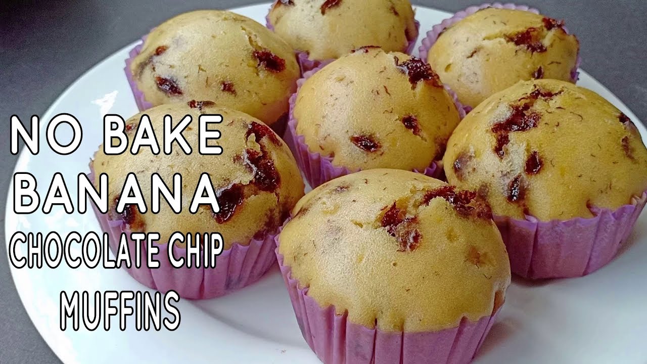No Bake Banana Chocolate Chip Muffins