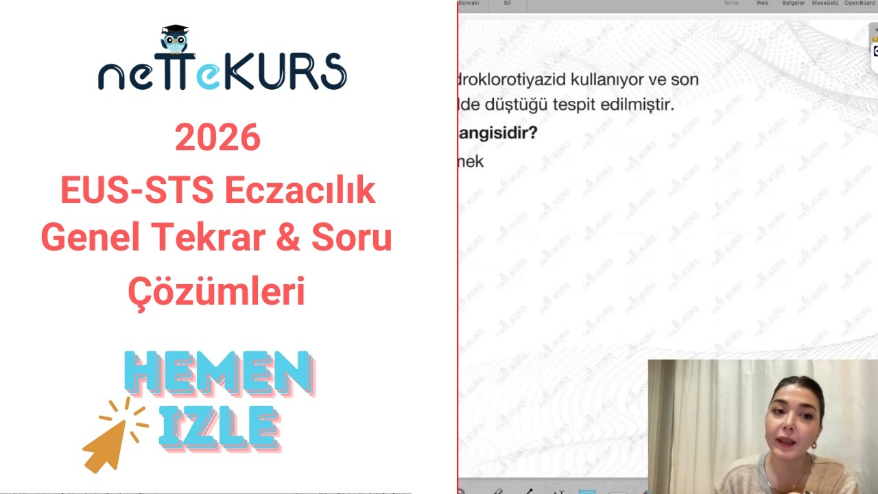 Türkiye'nin İlk ve Tek EUS–STS Eczacılık Kursunda Genel Tekrar & Soru Çözümleri Başladı! | Rengin H.