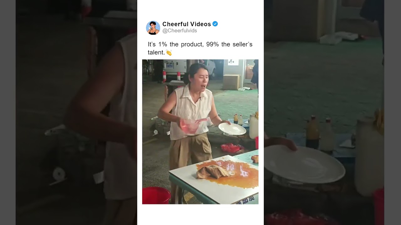 It&rsquo;s 1% the product, 99% the seller&rsquo;s talent. 👏. 🎥 by: moji_in_china IG