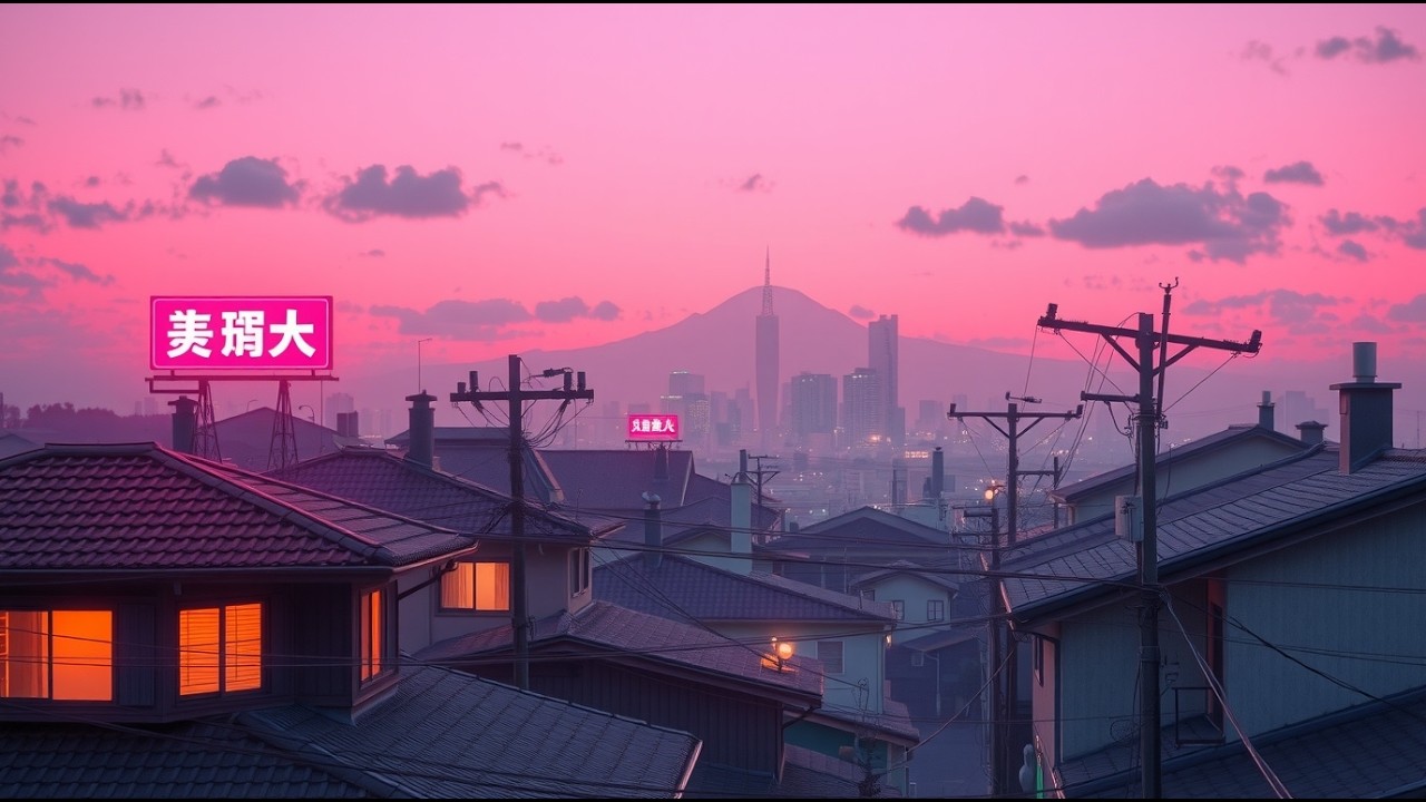 Soft Rain Sounds in Evening Tokyo - Japanese Lo-Fi Music for Focus