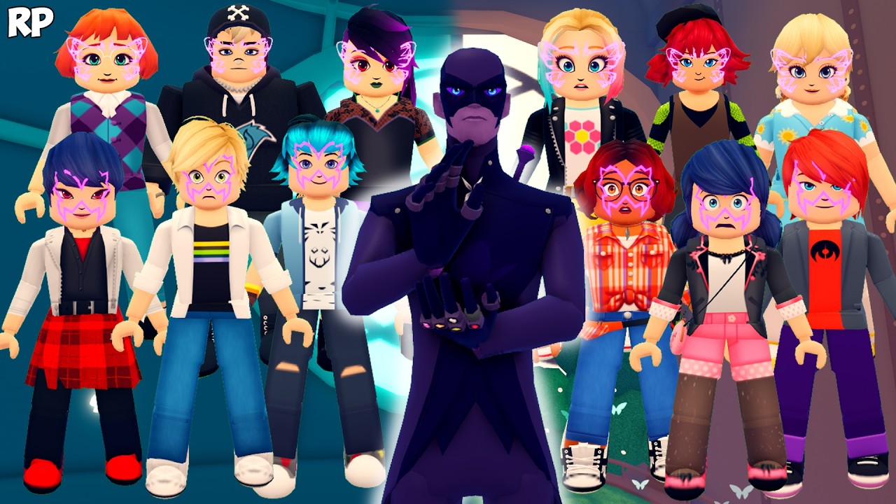 ALL AKUMATIZED VILLAINS DO GRUPO NO MIRACULOUS RP - MIRACULOUS ROBLOX!