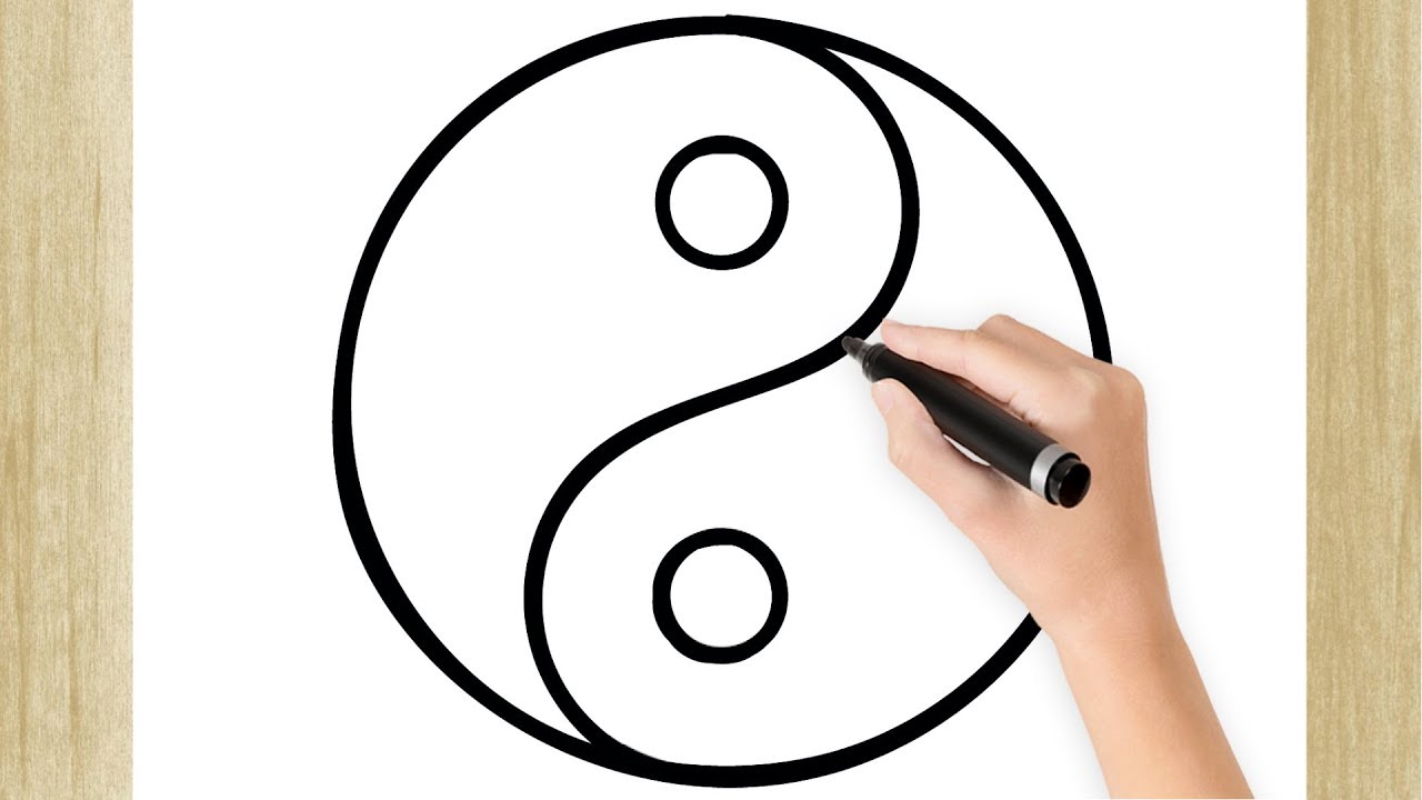 COMO DESENHAR O SÍMBOLO YIN YANG SUPER FÁCIL