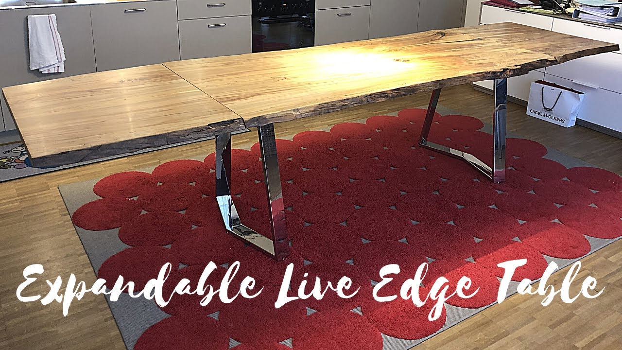Extendable/expandable Live Edge Dining Table - Spalted Beech