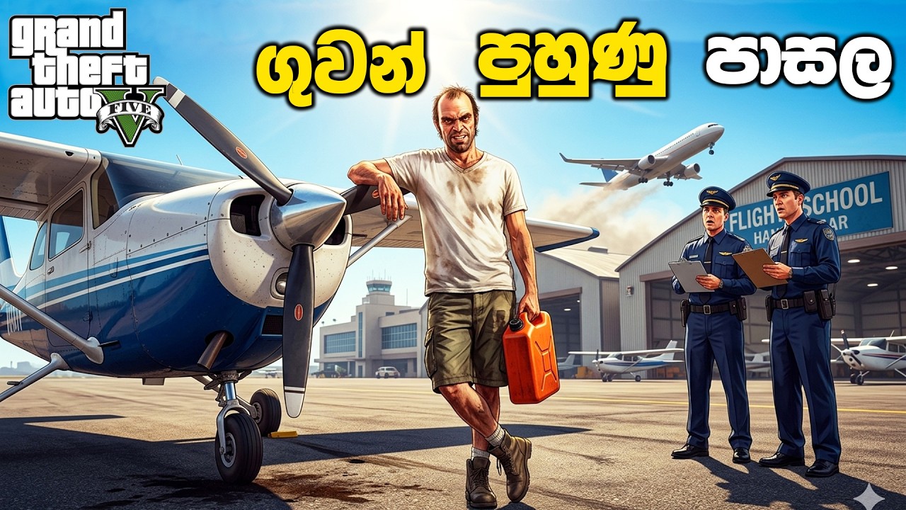 Trevor එක්ක Flight School යමුද | GTA V Sinhala Gameplay