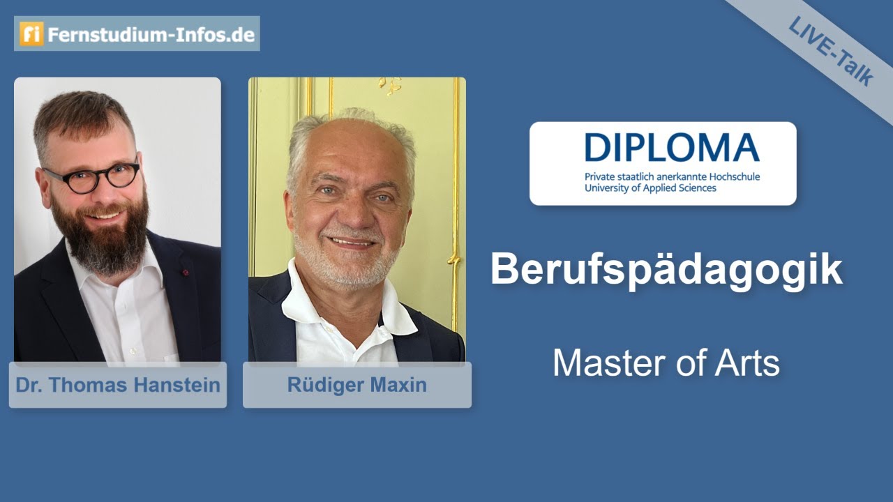 Live-Talk zum Master Berufspädagogik der DIPLOMA Hochschule