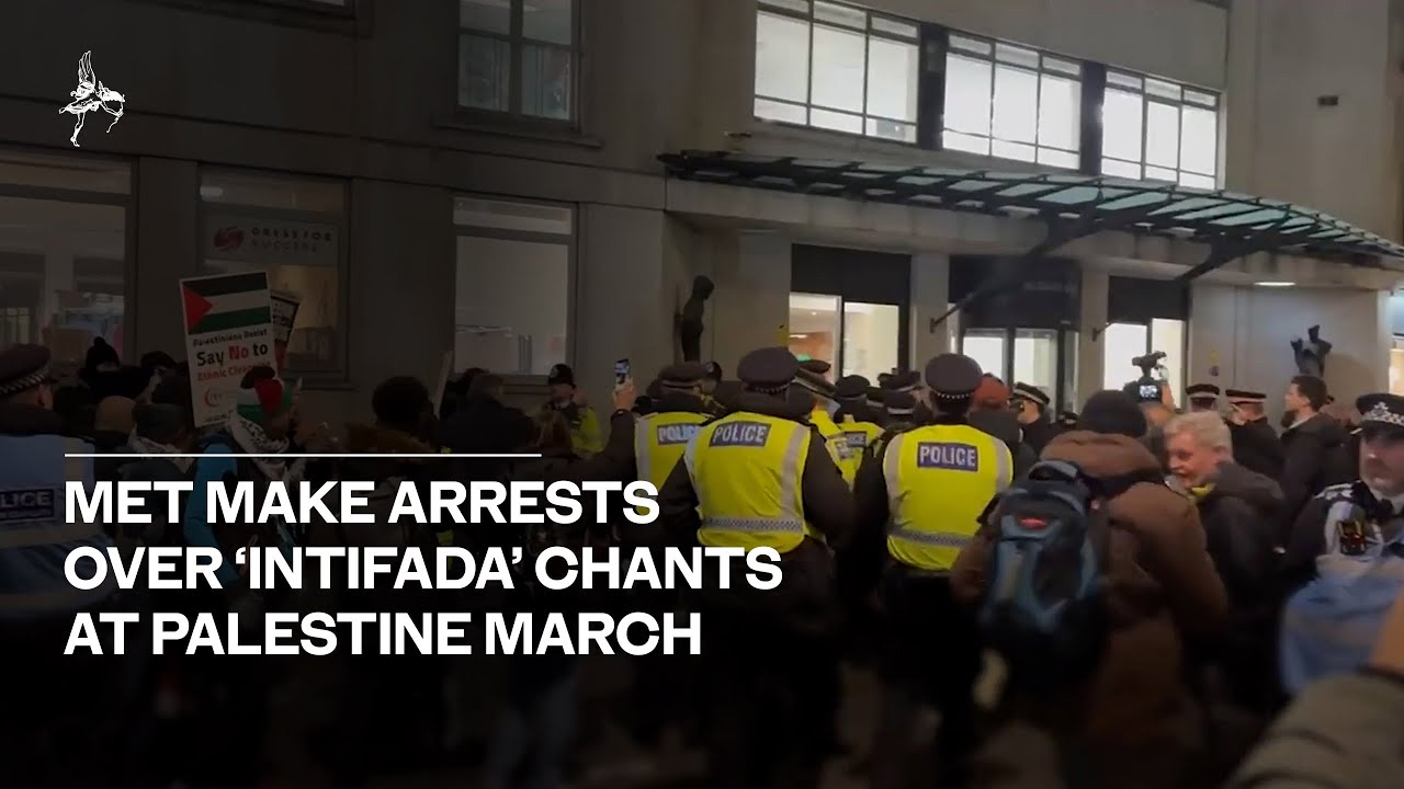 Police make arrests over 'intifada'  chants at pro-Palestinian demonstration in Westminster