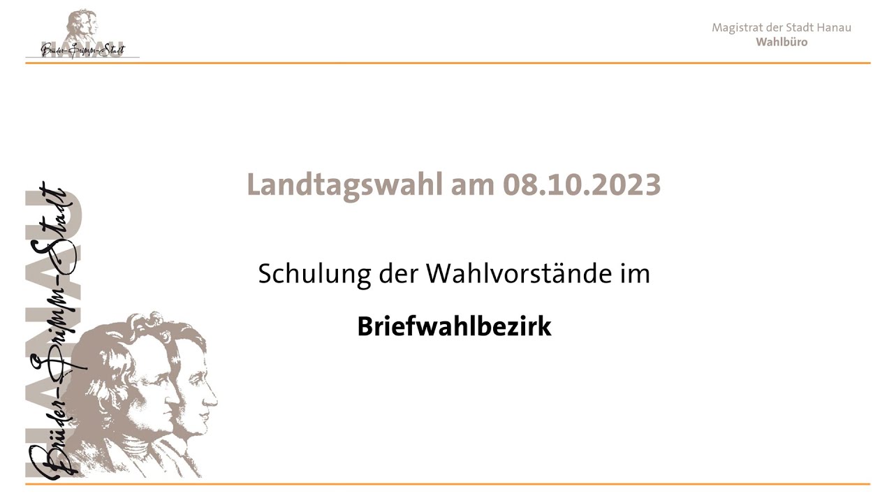 Landtagswahl 2023 – Onlineschulung Wahlvorstände Briefwahlbezirk