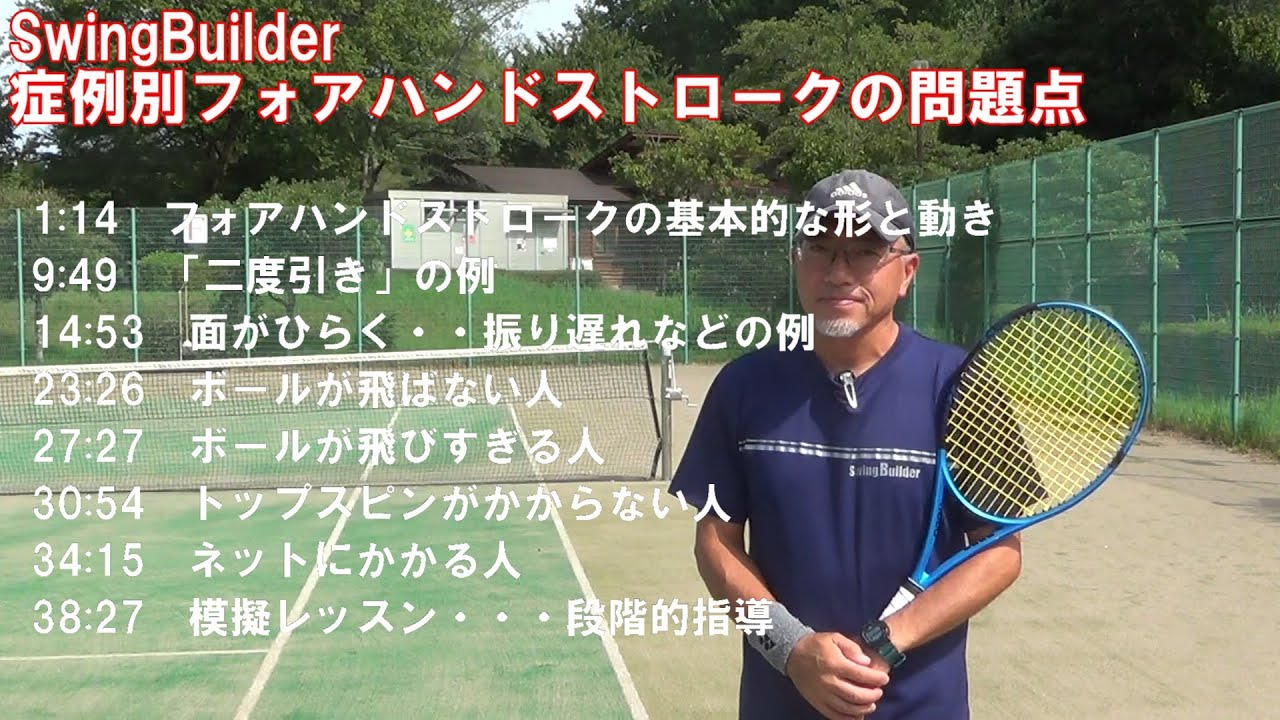 【テニス　症例別フォアハンドストロークの例】史上最高に長いのでタイムラインつくりました！二度引き？ボールが飛びすぎる人？ネットが多い人？の原因と対策を例として！（概要欄へ！）