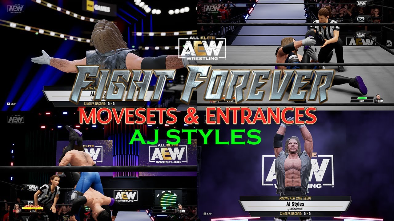 HOW TO MAKE AJ STYLES MOVESET & ENTRANCE IN AEW FIGHT FOREVER!!