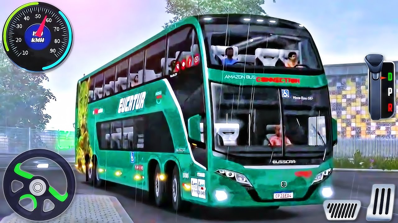 US Coach Bus Driving Simulator 2024 - Real Offroad Bus Drive 3D - Android GamePlay