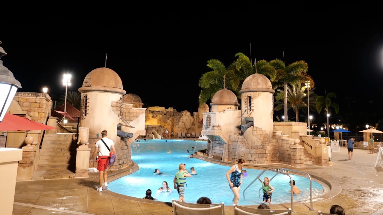 Disney's Caribbean Beach Resort (Night) Complete Walking Tour in 4K | Walt Disney World Florida 2021