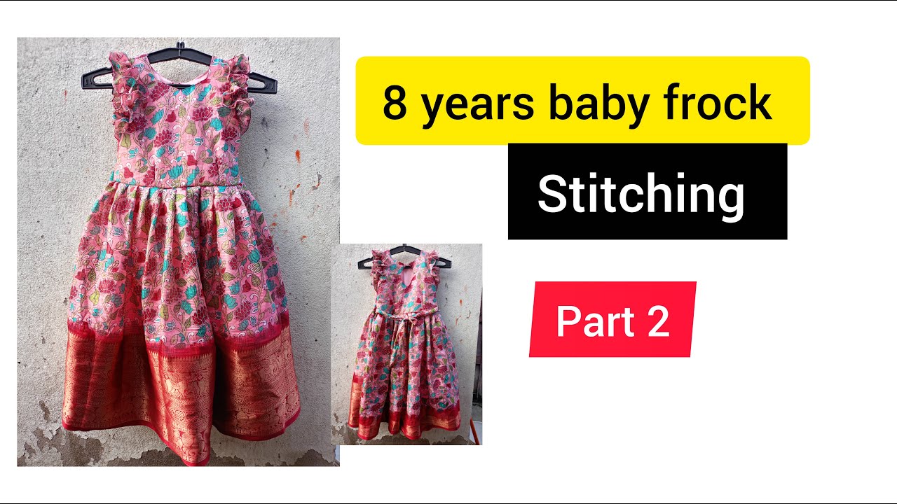 8 years baby frock stitching in detail/Part 2/#frockstitching #frillsleevesdesign @diyastichingvlogs