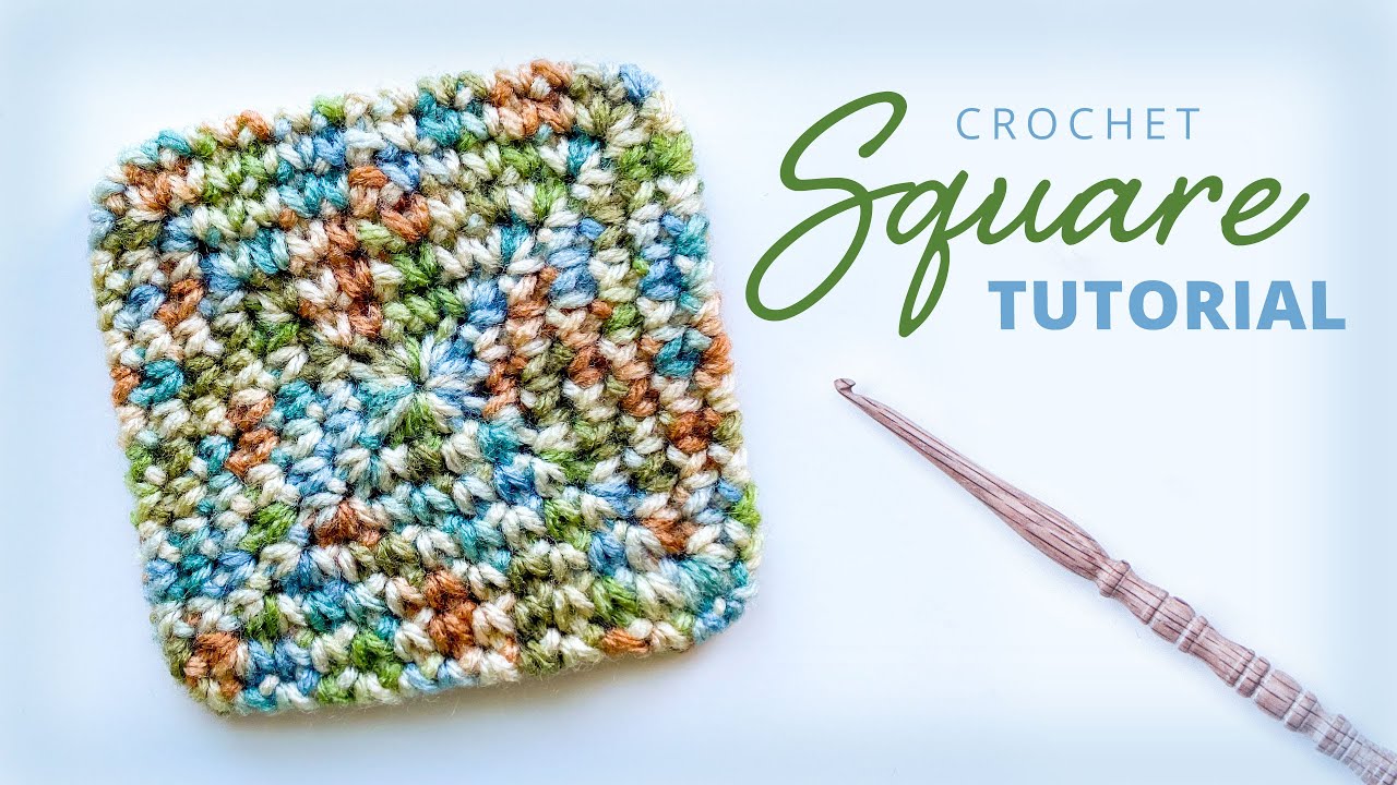 How to Crochet a Solid Granny Square with No Gaps. Плотный квадрат крючком.