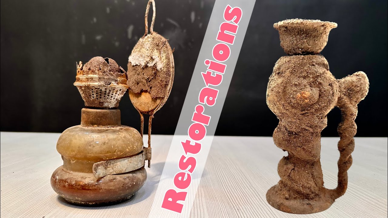 3 Top Restoration. We Cleaned An Old Antique Restoration.  #ASMR #old #restore #handmade